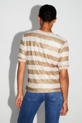 Shirt Poppy Sequins Gold Stripes|قميصPoppy - Maison Clad