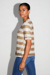 Shirt Poppy Sequins Gold Stripes|قميصPoppy - Maison Clad