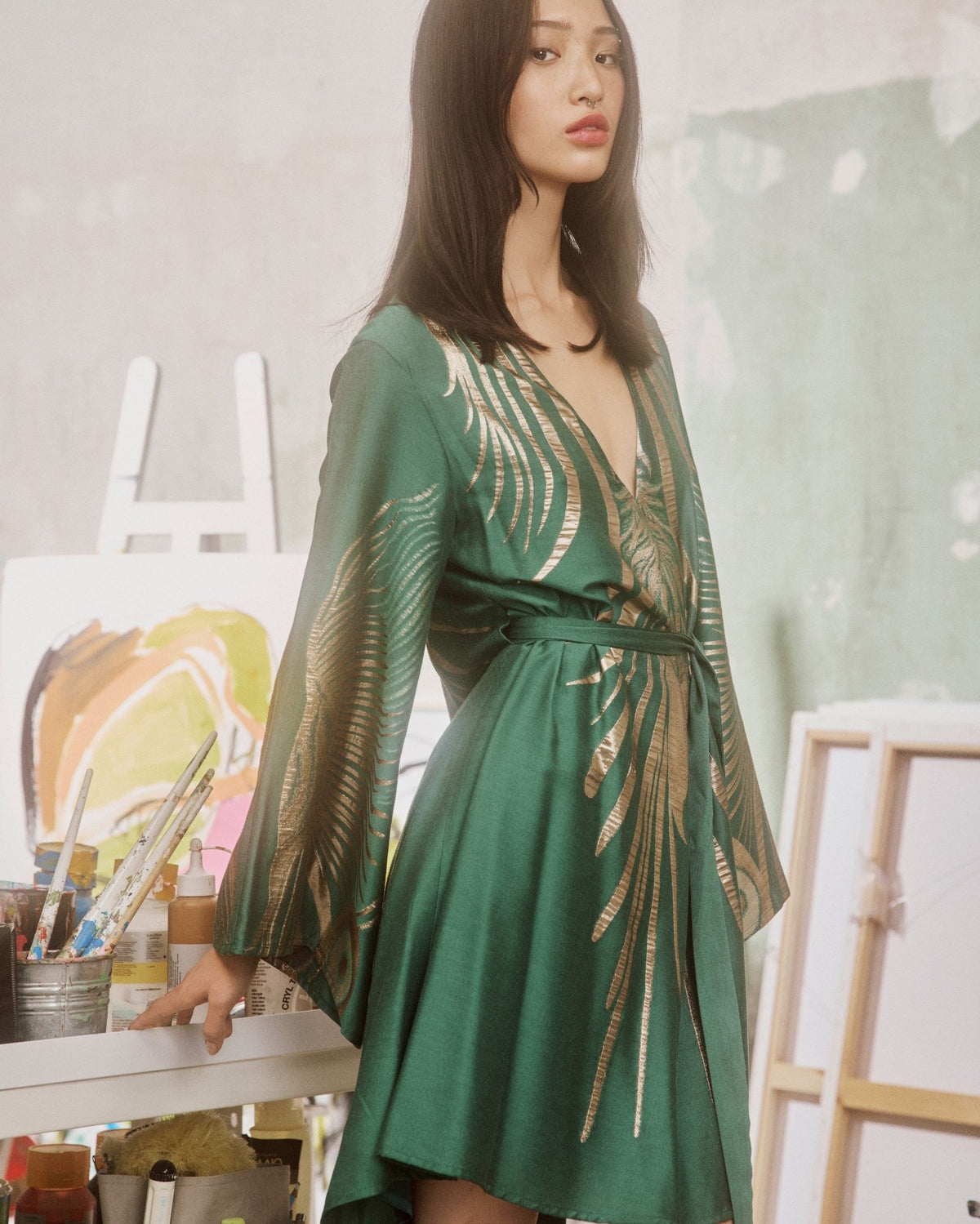 Short Dress Andromeda Callisto Emerald| فستان نسائي - Maison Clad