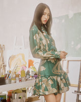 Short Dress Aspasio Callisto Emerald| فستان نسائي - Maison Clad