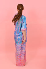Short Sleeves Cleo Jacket Sunrise Gradient Pink Blue| بلوزة نسائية - Maison Clad