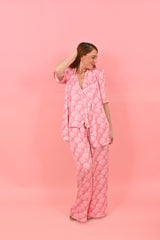 Short Sleeves Cleo Jackets Pink Shell | بلوزة نسائية - Maison Clad