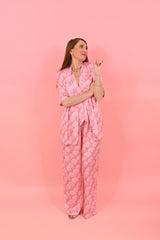 Short Sleeves Cleo Jackets Pink Shell | بلوزة نسائية - Maison Clad