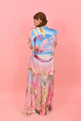 Skirt Arty Parrots Blue | تنورة - Maison Clad