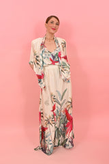 Skirt Arty Parrots Off White | تنورة - Maison Clad