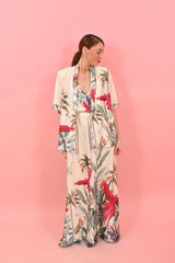 Skirt Arty Parrots Off White | تنورة - Maison Clad