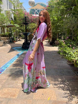 Skirt Arty Parrots Purplel | تنورة - Maison Clad