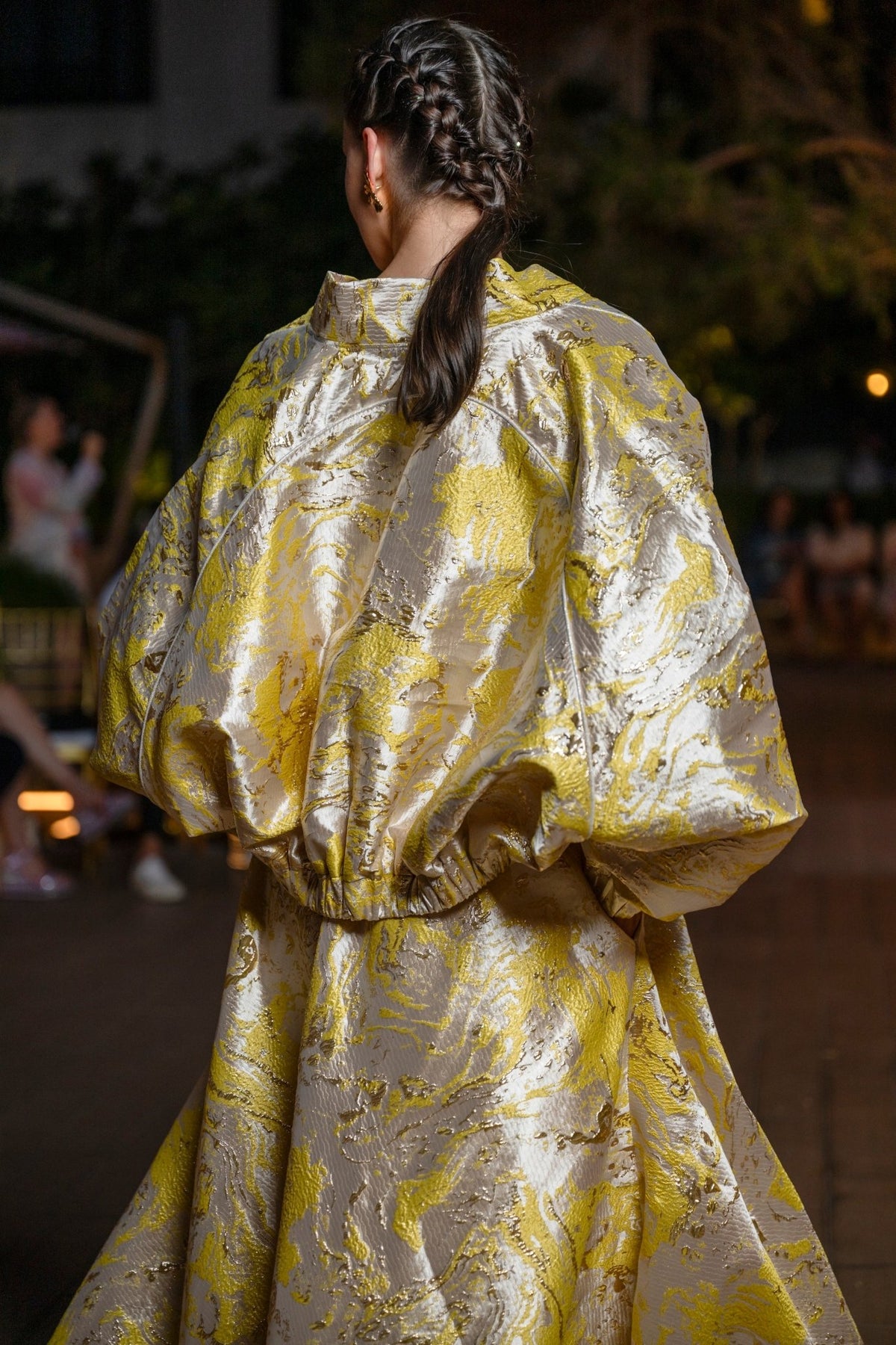 Skirt Lolli Jacquard Yellow Gold Astrology| تنورة Lolli - Maison Clad