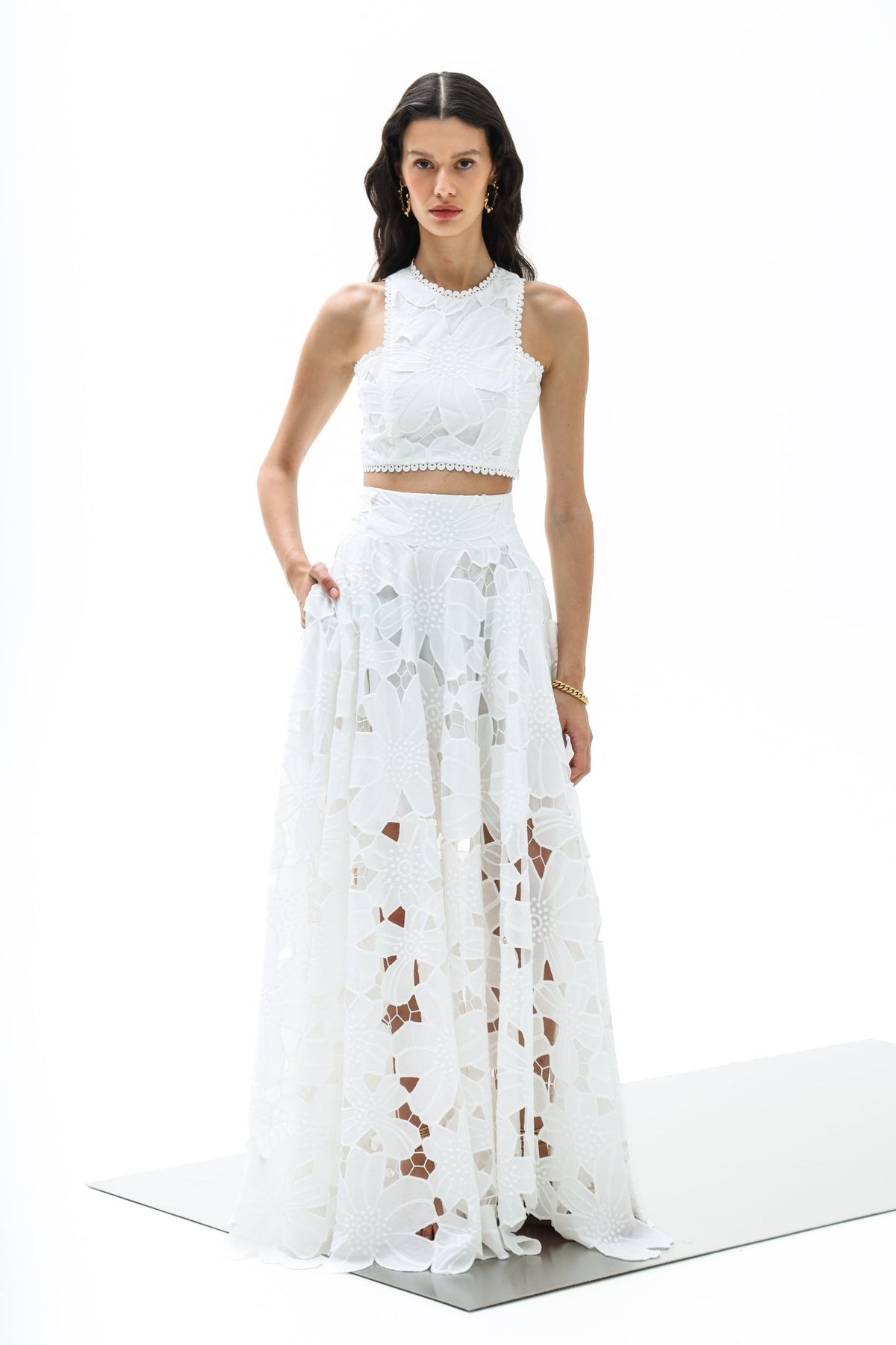 Skirt Petunia Maxi Calisto Althea White | تنورة نسائية - Maison Clad