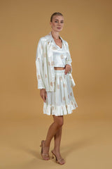 Skirt Velvety lace Ruffles Off White |تنورةVelvety Lace Ruffles - Maison Clad