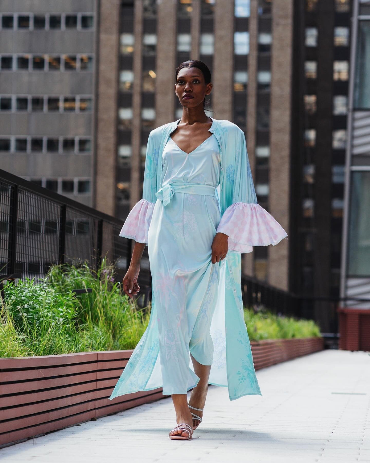 Straps Dress ELVY Light Green |فستان Elvy - Maison Clad
