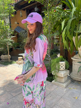 Straps Dress ELVY Parrots Purplel |فستان Elvy - Maison Clad