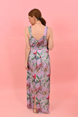 Straps Dress ELVY Parrots Purplel |فستان Elvy - Maison Clad