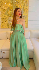 Top Milky Way Shimmers Green |بلوزة Top Milky Way - Maison Clad