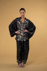 Trouser Bow Sarouel Lace Black |سروال Bow - Maison Clad