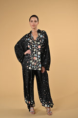 Trouser Bow Sarouel Lace Black |سروال Bow - Maison Clad