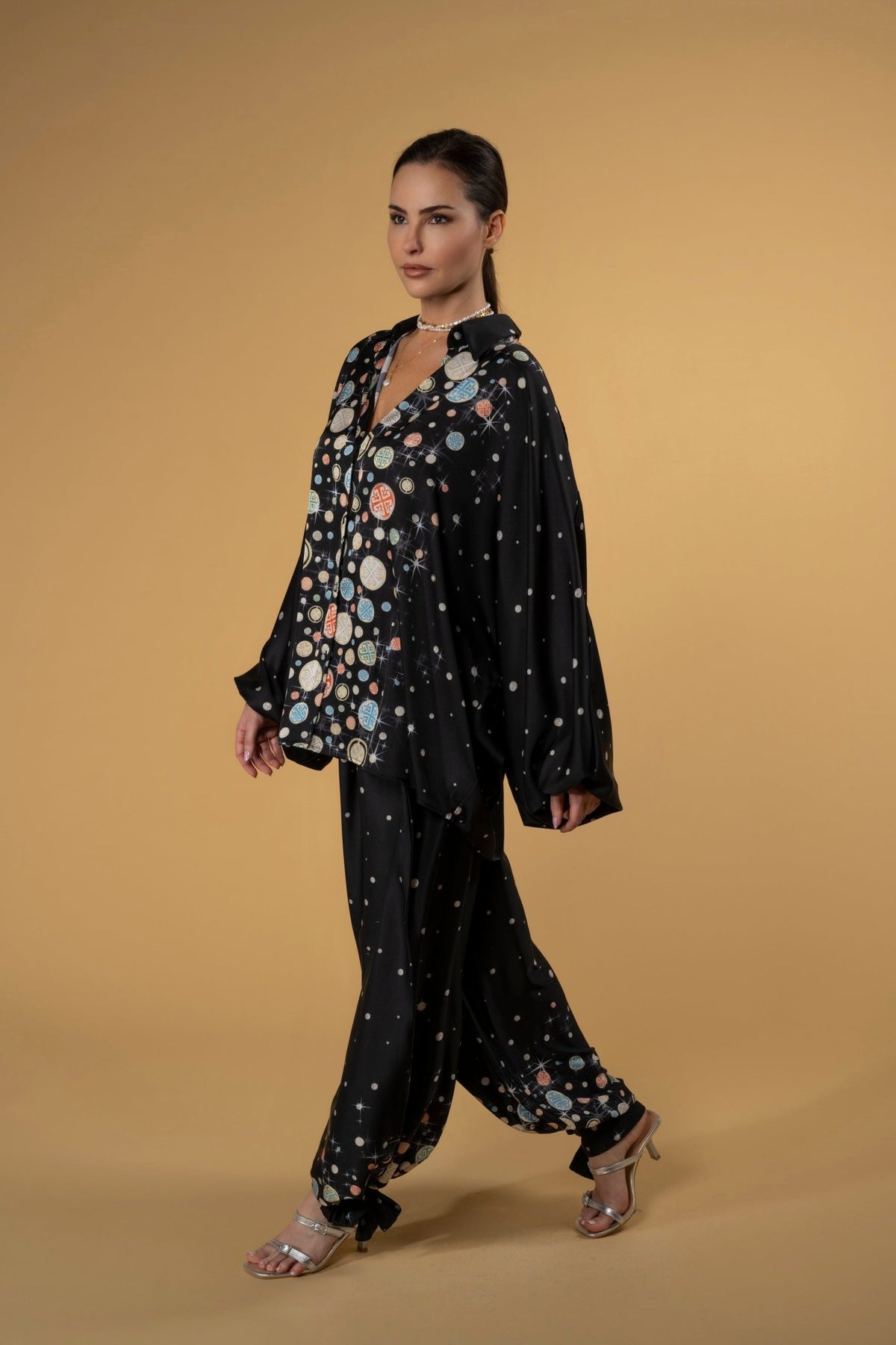 Trouser Bow Sarouel Lace Black |سروال Bow - Maison Clad