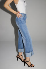 Trouser Denim Kate Straight Blue |سروال Denim Straight - Maison Clad