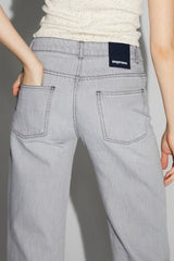 Trouser Denim Kate Straight Light Grey |سروال Denim Straight - Maison Clad