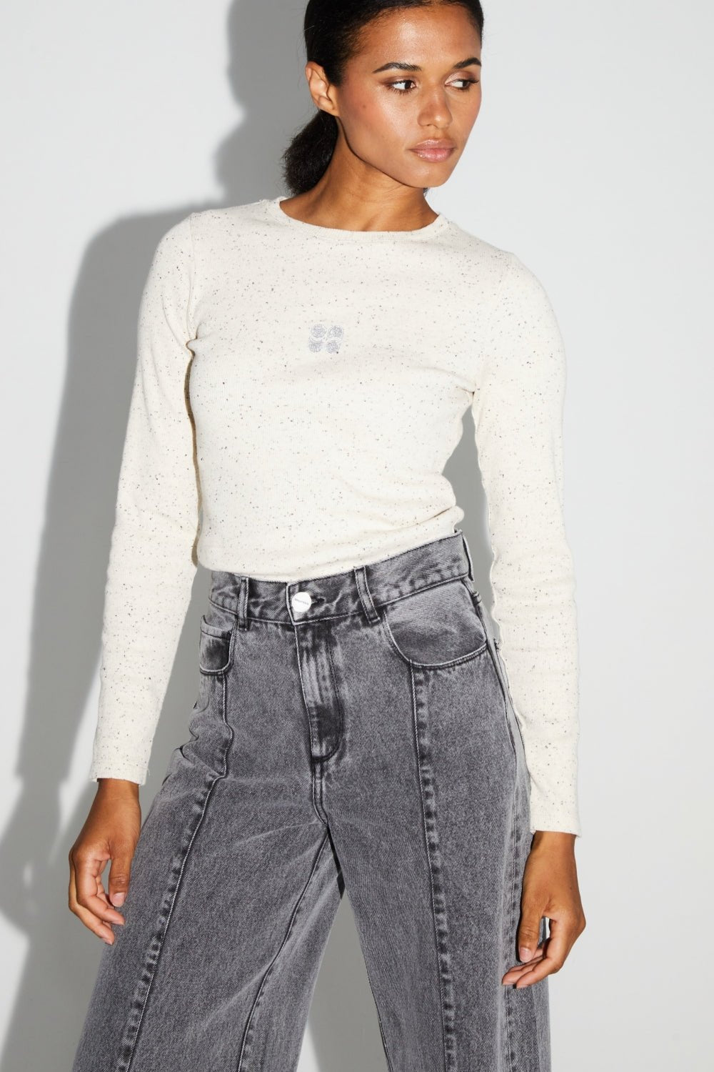 Trouser Denim Swiggy Palazzo Grey |سروال Denim Palazzo Grey - Maison Clad