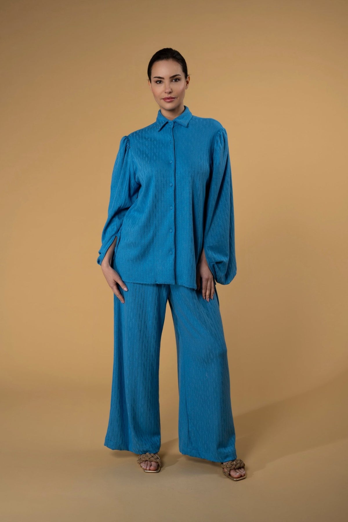 Trouser Jackomo Knitwear Blue|سروال Knit Blue - Maison Clad