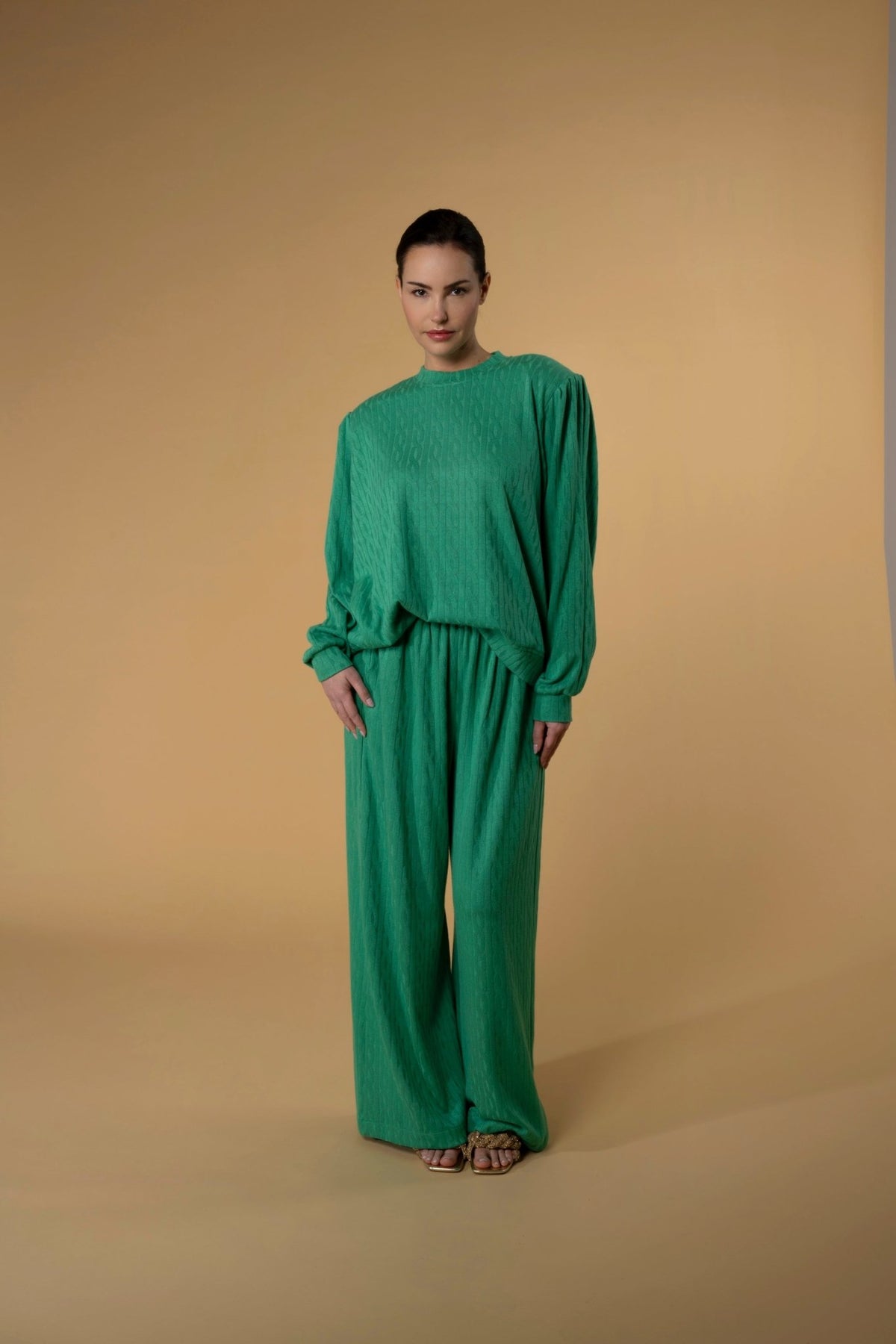 Trouser Jackomo Knitwear Green|سروال Knit Green - Maison Clad