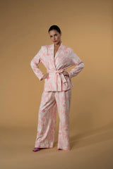 Trouser Jackomo Lace Jouy Light Pink Knitwear|سروال Lace Jouy Knitwear - Maison Clad