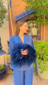 Trouser Jackomo Shimmers Navy |سروال Jackomo - Maison Clad