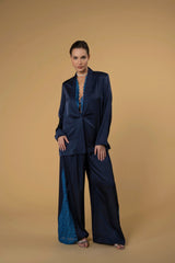 Trouser Jane Lace|سروال Jane Lace Navy - Maison Clad