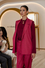 Trouser Marcel Leo Burgundy|سروال Leo - Maison Clad