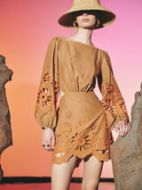Dress Terra Lace Brown | فستان نسائي