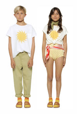 Kids T-Shirt Ecru W/ Yellow Sun Print | بلوزة