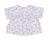 Baby Blouse Light Pink W/Flowers - Baby Round Collar بلوزة