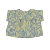 Baby Blouse Green Animal Print - Baby Round Collar بلوزة