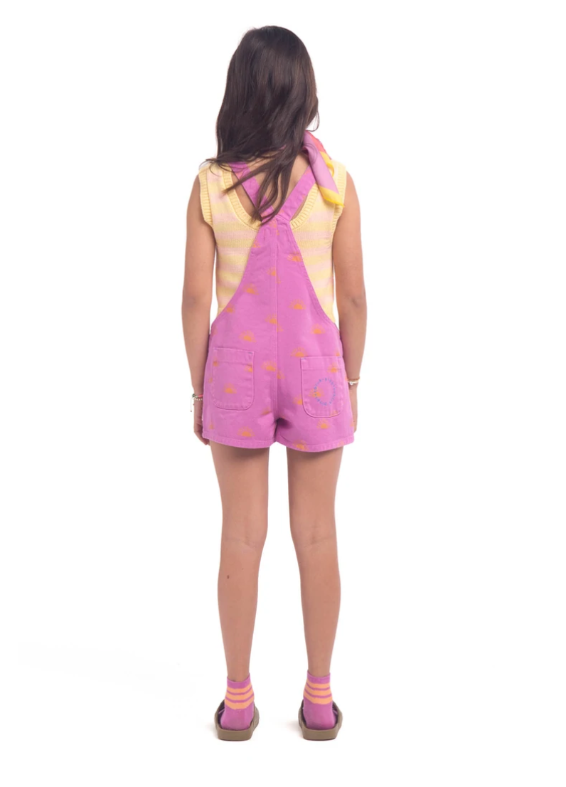 Short Dungarees Violet W/Sun - Jumpsuit جمبسوت