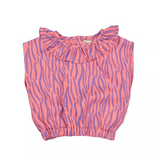 Baby Blouse Sleeveless Animal Print - Baby Round Collar بلوزة