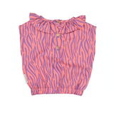 Baby Blouse Sleeveless Animal Print - Baby Round Collar بلوزة