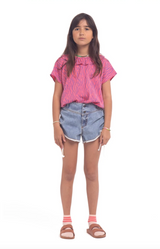 Blouse Pink Animal Print - Girls بلوزة