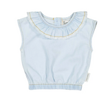 Baby Blouse Light Chambray - Baby Round Collar بلوزة