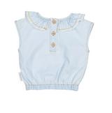 Baby Blouse Light Chambray - Baby Round Collar بلوزة