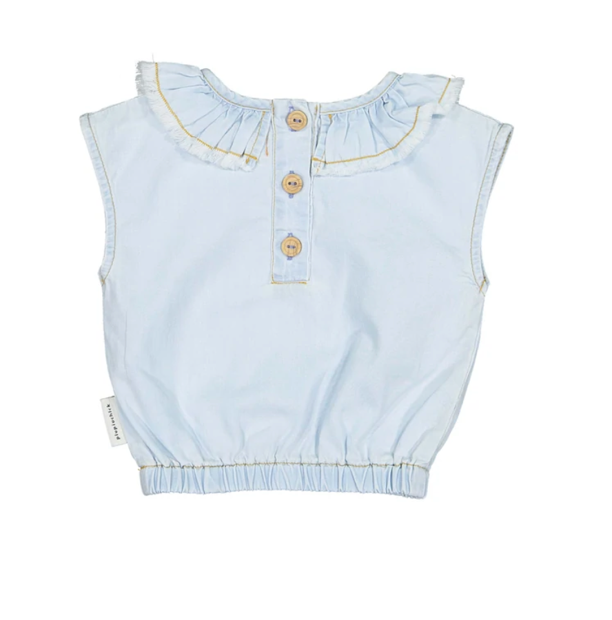 Blouse Light Chambray - Girls بلوزة