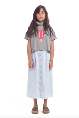 Crop Top Grey Ice Cream - Girls بلوزة