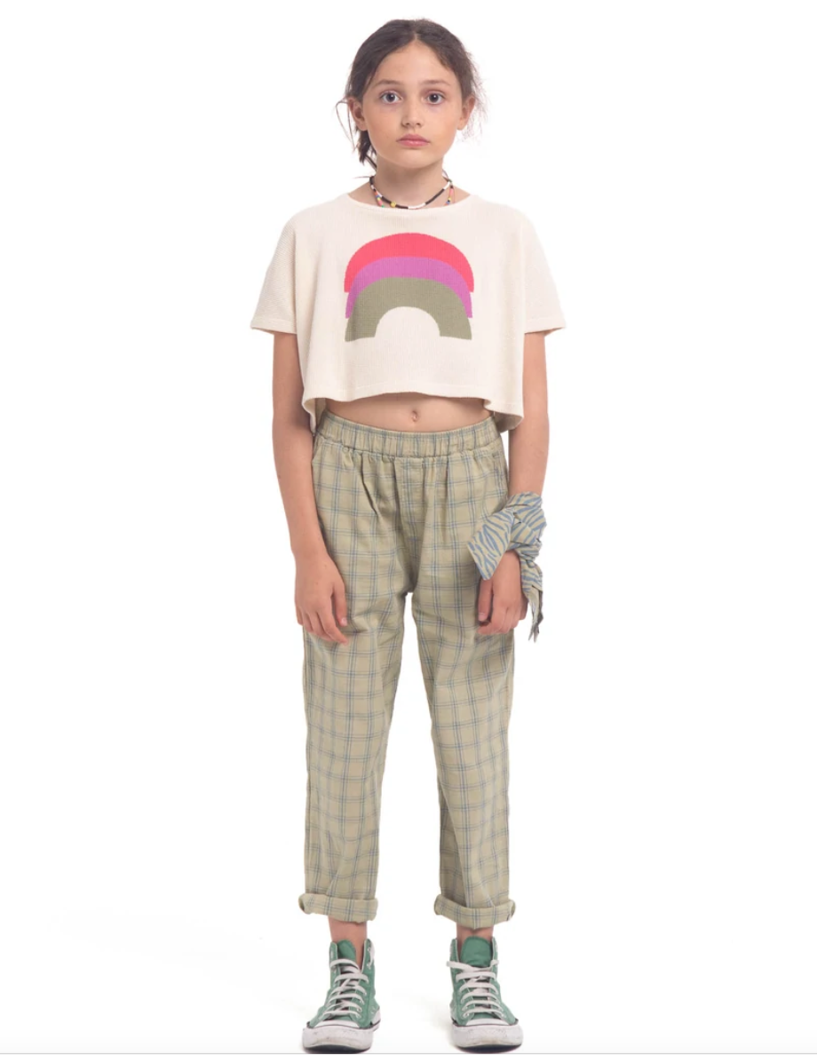 Crop Top Ecru Rainbow - Girls بلوزة