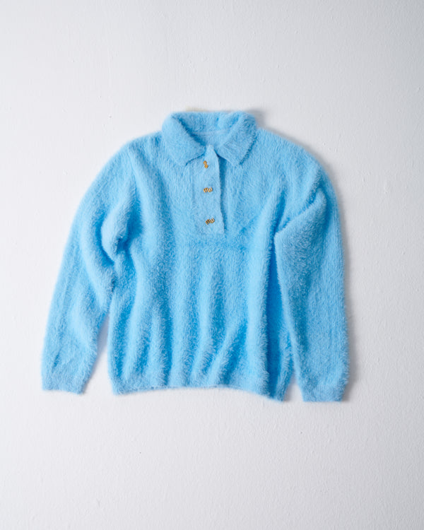 Sweater Polo Blue - بلوزة