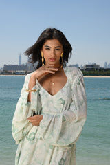 Bianca Chiffon Green Dress | فستان نسائي