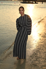 Jill Navy Blue and Beige Dress - Jill فستان