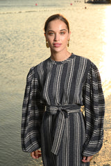 Jill Navy Blue and Beige Dress - Jill فستان