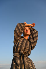 Jill Navy Blue and Beige Dress - Jill فستان