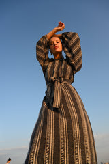 Jill Navy Blue and Beige Dress - Jill فستان