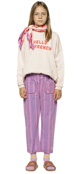 Girls Trousers Lavender W/Blue Stripes | سروال
